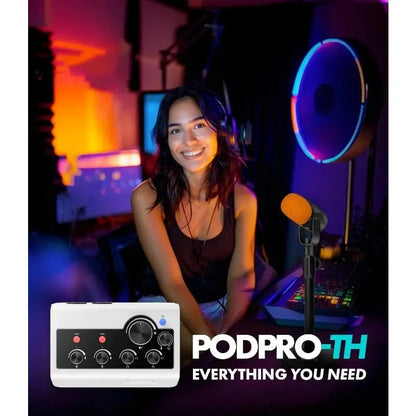 Portable Podcast Equipment Bundle for iPhone/Android Phones- Podcast Kit with Audio Interface, 2 CastMic Dynamic Mics, 2 Ta Ai-TechWorld