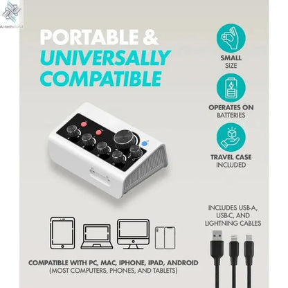 Portable Podcast Equipment Bundle for iPhone/Android Phones- Podcast Kit with Audio Interface, 2 CastMic Dynamic Mics, 2 Ta Ai-TechWorld