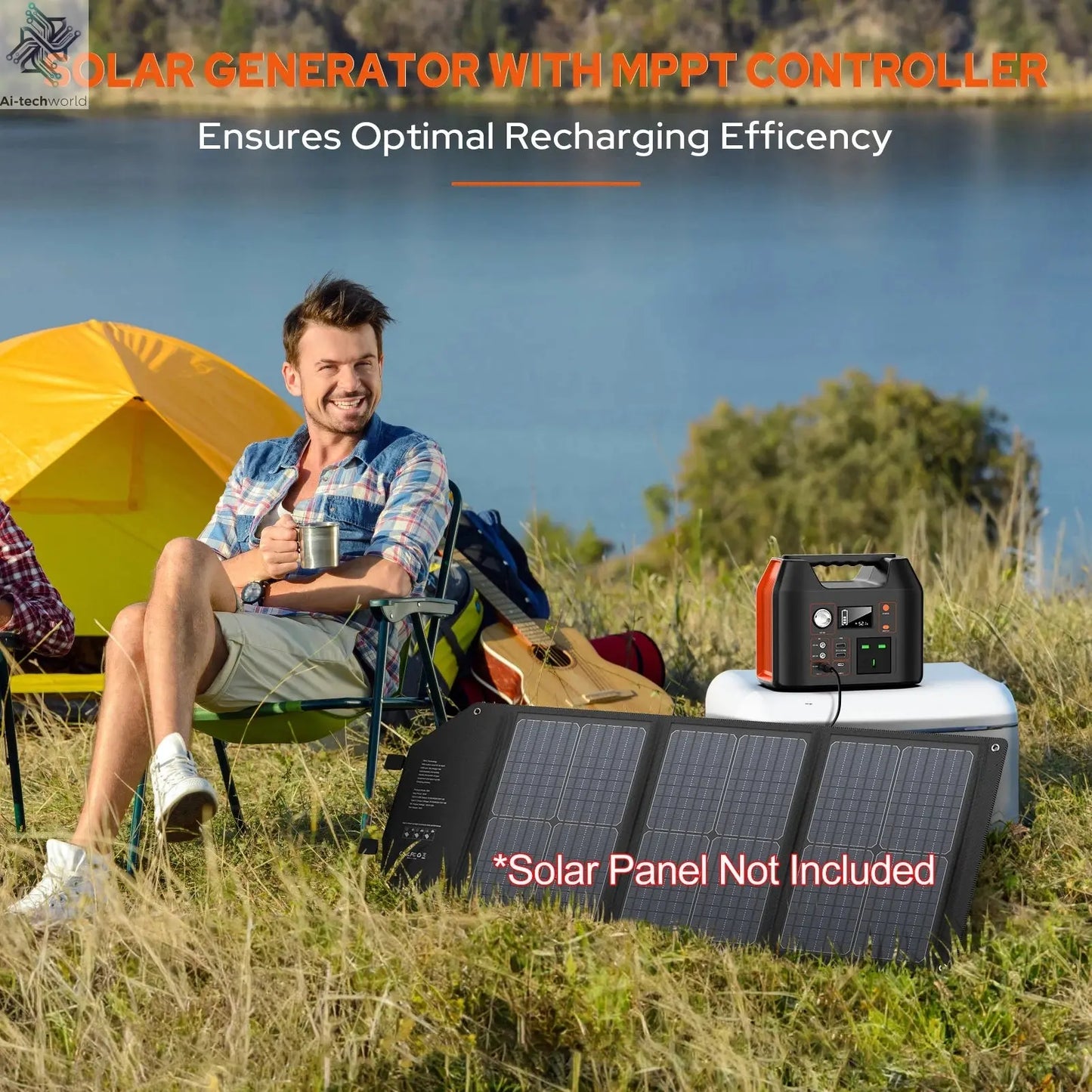 Portable Power Station 300W/150W Solar Generator Power Bank 110V/230V AC/DC/USB/USB C LiFePO4 Battery Pack For Camping CPAP RV Ai-TechWorld 