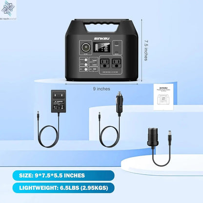 Portable Power Station 300W/150W Solar Generator Power Bank 110V/230V AC/DC/USB/USB C LiFePO4 Battery Pack For Camping CPAP RV Ai-TechWorld 