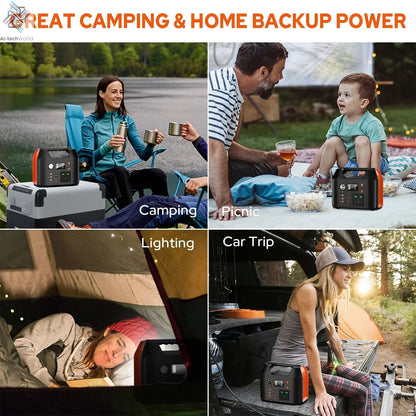 Portable Power Station 300W/150W Solar Generator Power Bank 110V/230V AC/DC/USB/USB C LiFePO4 Battery Pack For Camping CPAP RV Ai-TechWorld 