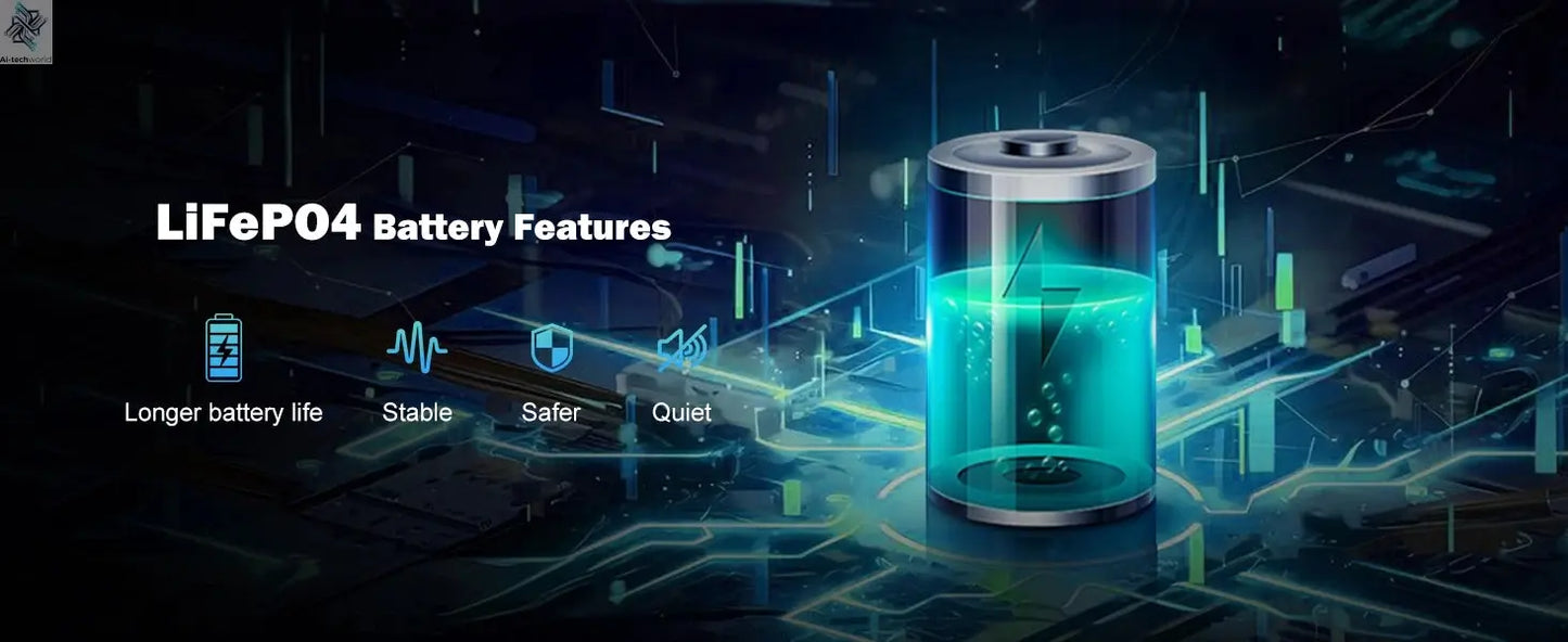 Portable Power Station 300W/150W Solar Generator Power Bank 110V/230V AC/DC/USB/USB C LiFePO4 Battery Pack For Camping CPAP RV Ai-TechWorld 