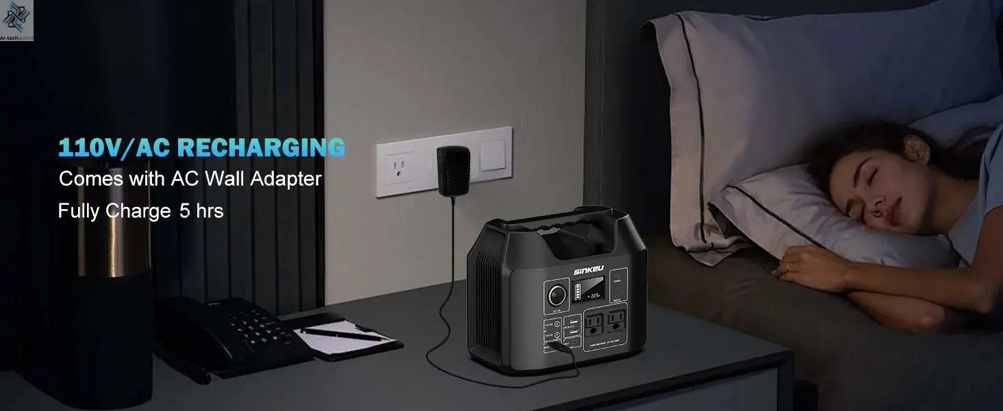 Portable Power Station 300W/150W Solar Generator Power Bank 110V/230V AC/DC/USB/USB C LiFePO4 Battery Pack For Camping CPAP RV Ai-TechWorld 