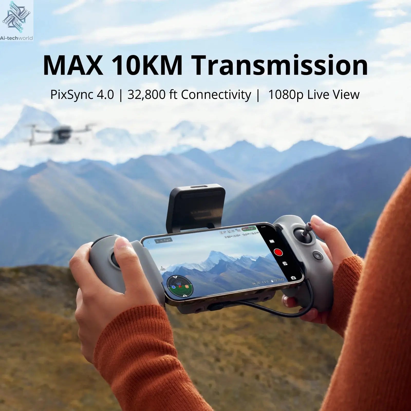Potensic ATOM 2 Camera Drone, 4K HDR Video, 8K Photo, 3-Axis Gimbal,Under 249g, Vertical Shooting,10-KM, AI Night Shot, AI Track Ai-TechWorld 