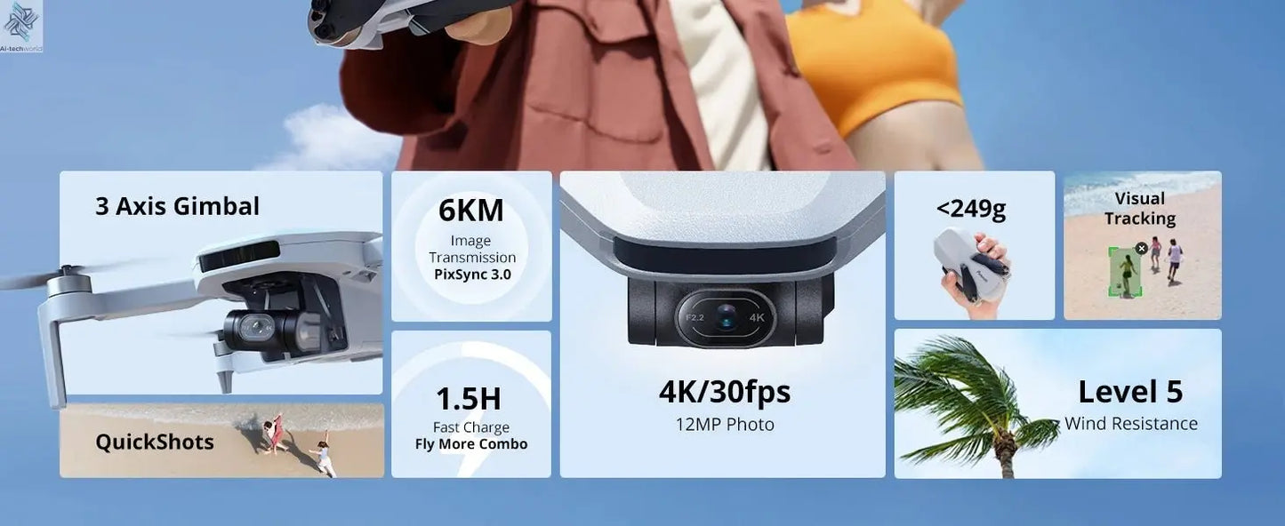 Potensic C0 Mini Drone: 3-Axis Gimbal, 4K Camera - Professional RC Quadcopter Ai-TechWorld