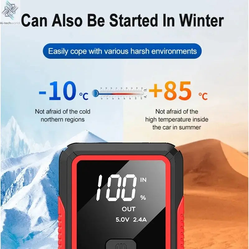 Power Bank 2000A/600A 12V Car Battery Jump Starter Portable Charger Petrol Diesel Auto Starting Device Booster Emergency Starter Ai-TechWorld 