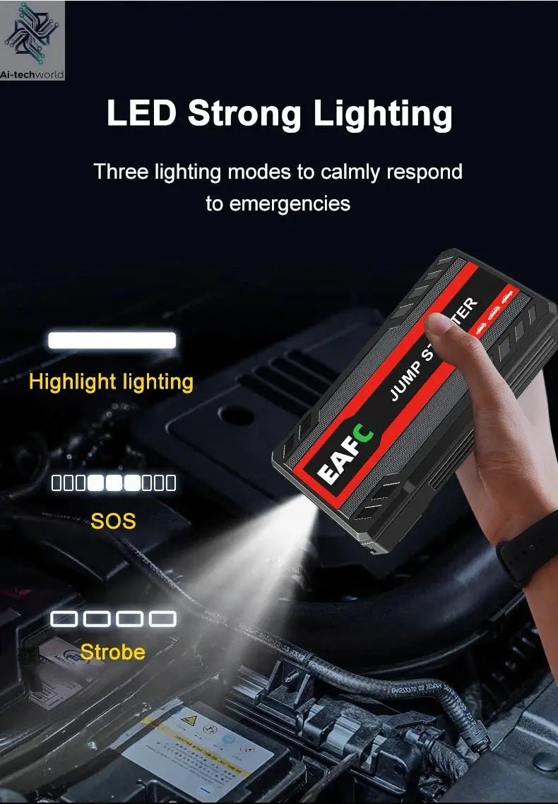 Power Bank 2000A/600A 12V Car Battery Jump Starter Portable Charger Petrol Diesel Auto Starting Device Booster Emergency Starter Ai-TechWorld 