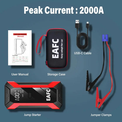 Power Bank 2000A/600A 12V Car Battery Jump Starter Portable Charger Petrol Diesel Auto Starting Device Booster Emergency Starter Ai-TechWorld 