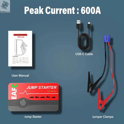 Power Bank 2000A/600A 12V Car Battery Jump Starter Portable Charger Petrol Diesel Auto Starting Device Booster Emergency Starter Ai-TechWorld 