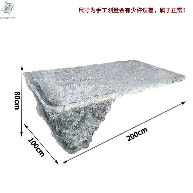 Premium Light Luxury Transparent Resin Hotel Front Desk Restaurant Villa Kitchen Partition Luminous Crystal Glacier Island Table Ai-TechWorld 
