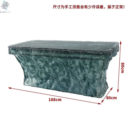 Premium Light Luxury Transparent Resin Hotel Front Desk Restaurant Villa Kitchen Partition Luminous Crystal Glacier Island Table Ai-TechWorld 
