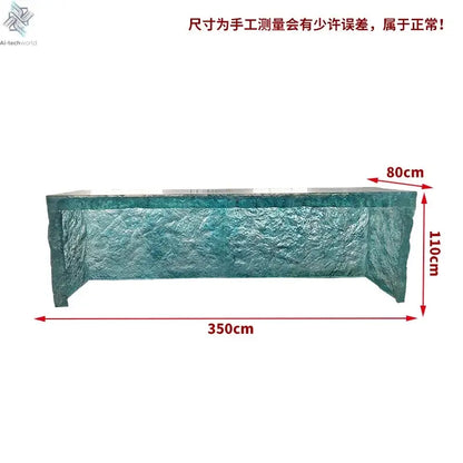 Premium Light Luxury Transparent Resin Hotel Front Desk Restaurant Villa Kitchen Partition Luminous Crystal Glacier Island Table Ai-TechWorld 