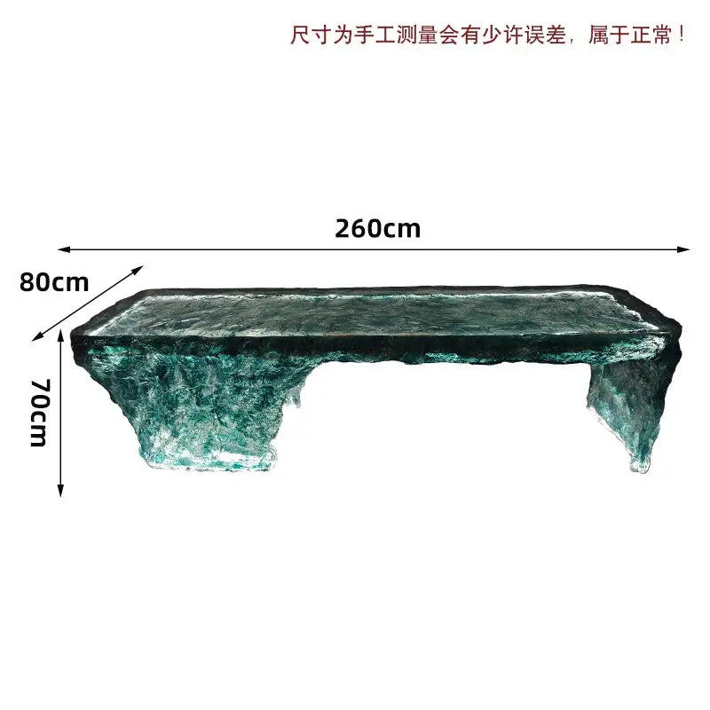 Premium Light Luxury Transparent Resin Hotel Front Desk Restaurant Villa Kitchen Partition Luminous Crystal Glacier Island Table Ai-TechWorld 