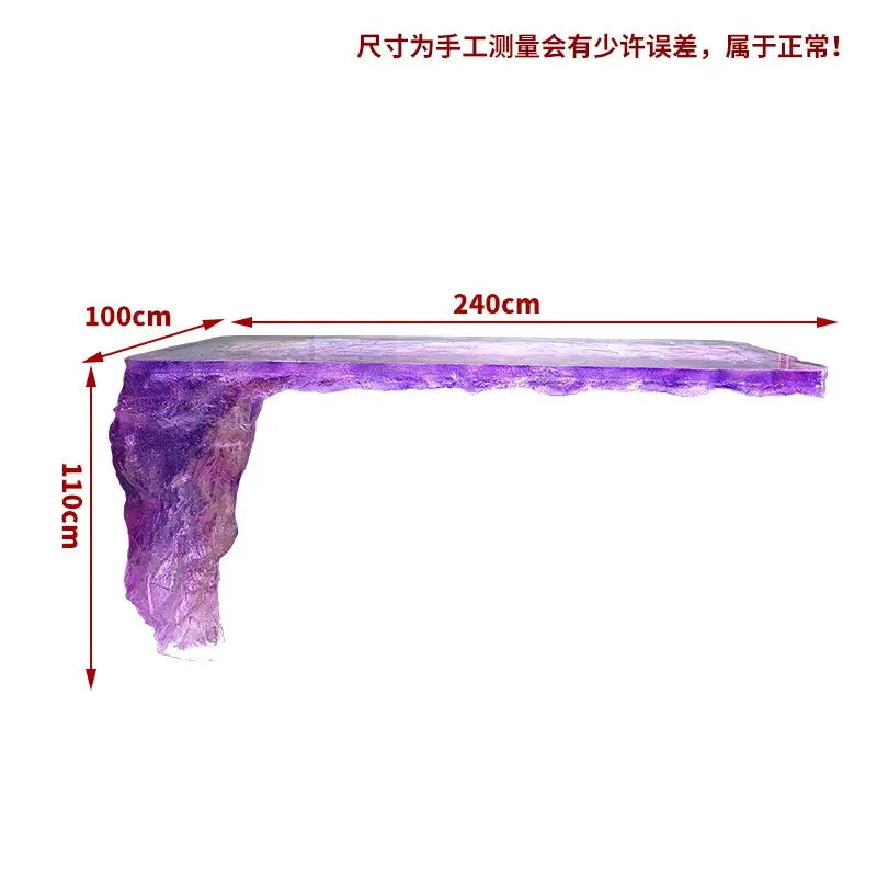 Premium Light Luxury Transparent Resin Hotel Front Desk Restaurant Villa Kitchen Partition Luminous Crystal Glacier Island Table Ai-TechWorld 