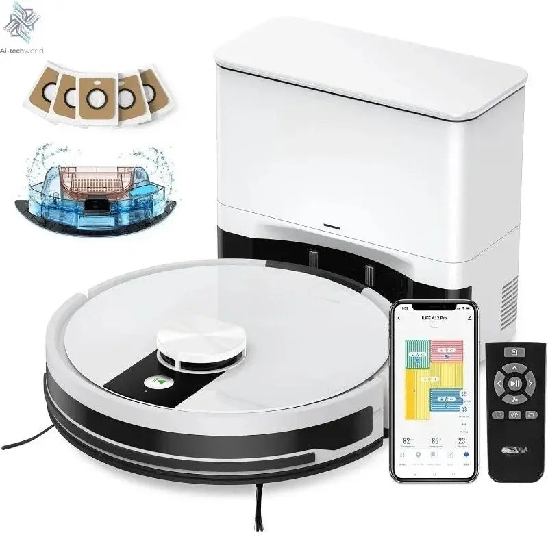 Pro Robot Vacuum And Mop Combo, Self Emptying Station For 60 Days Ai-TechWorld 