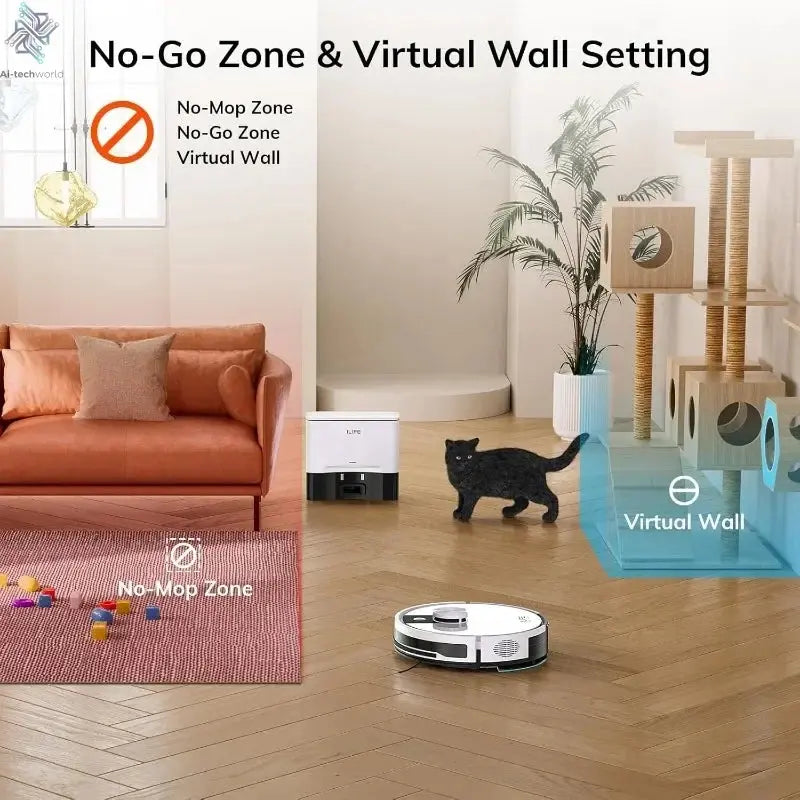 Pro Robot Vacuum And Mop Combo, Self Emptying Station For 60 Days Ai-TechWorld 