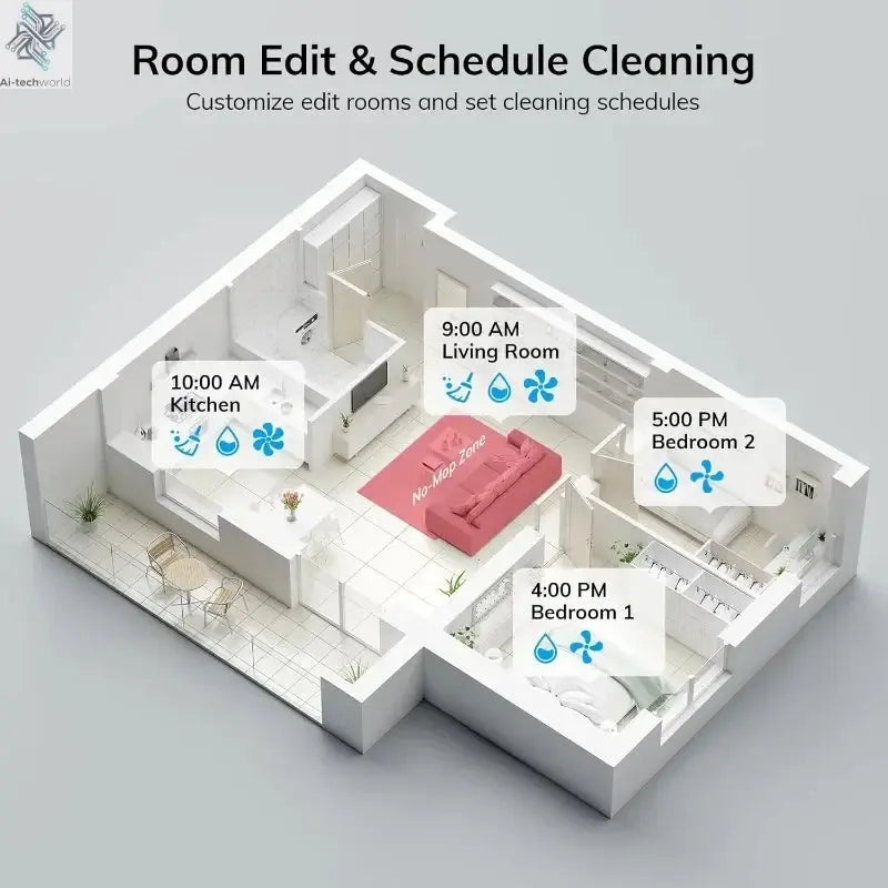 Pro Robot Vacuum And Mop Combo, Self Emptying Station For 60 Days Ai-TechWorld 