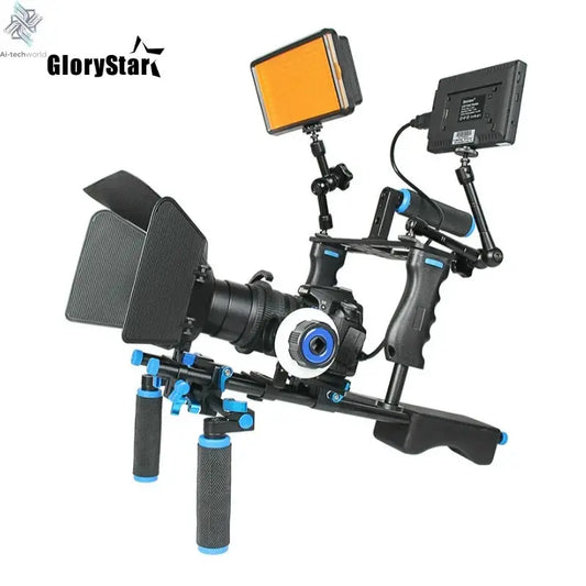 Professional DSLR Rig Shoulder Video Camera Stabilizer Support Cage/Matte Box/Follow Focus For Canon Nikon Sony Camera Camcorder Ai-TechWorld 