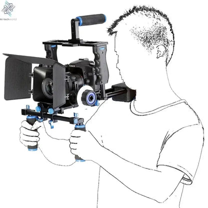 Professional DSLR Rig Shoulder Video Camera Stabilizer Support Cage/Matte Box/Follow Focus For Canon Nikon Sony Camera Camcorder Ai-TechWorld 