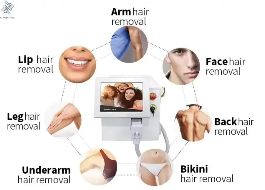 Professional Ice Titanium 808nm Diode Laser Hair Removal Machine with Triple Wavelengths for Painless Permanent Depilation Ai-TechWorld 
