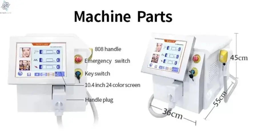 Professional Ice Titanium 808nm Diode Laser Hair Removal Machine with Triple Wavelengths for Painless Permanent Depilation Ai-TechWorld 
