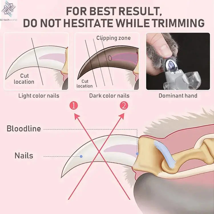 Professional Pet Nail Clipper Scissors With LED Light Cat Dog Nail Clippers Tool Scissors Nail Toeclaw Cutter Scissors Pet Suppl Ai-TechWorld 