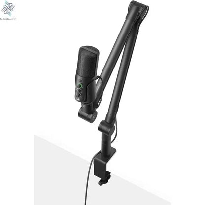 Professional Profile USB Microphone Streaming Set with Boom Arm, 3 m USB-C Cable & Mic Pouch Ai-TechWorld