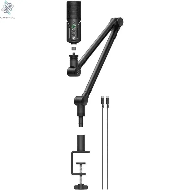 Professional Profile USB Microphone Streaming Set with Boom Arm, 3 m USB-C Cable & Mic Pouch Ai-TechWorld