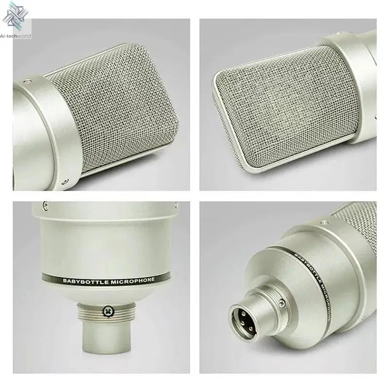 Professional Studio Condenser Microphone PC Computer Laptop Mic Singing Karaoke Streaming Wired Pro Microphn Mike Sound Mikrofon Ai-TechWorld 