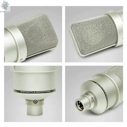 Professional Studio Condenser Microphone PC Computer Laptop Mic Singing Karaoke Streaming Wired Pro Microphn Mike Sound Mikrofon Ai-TechWorld 
