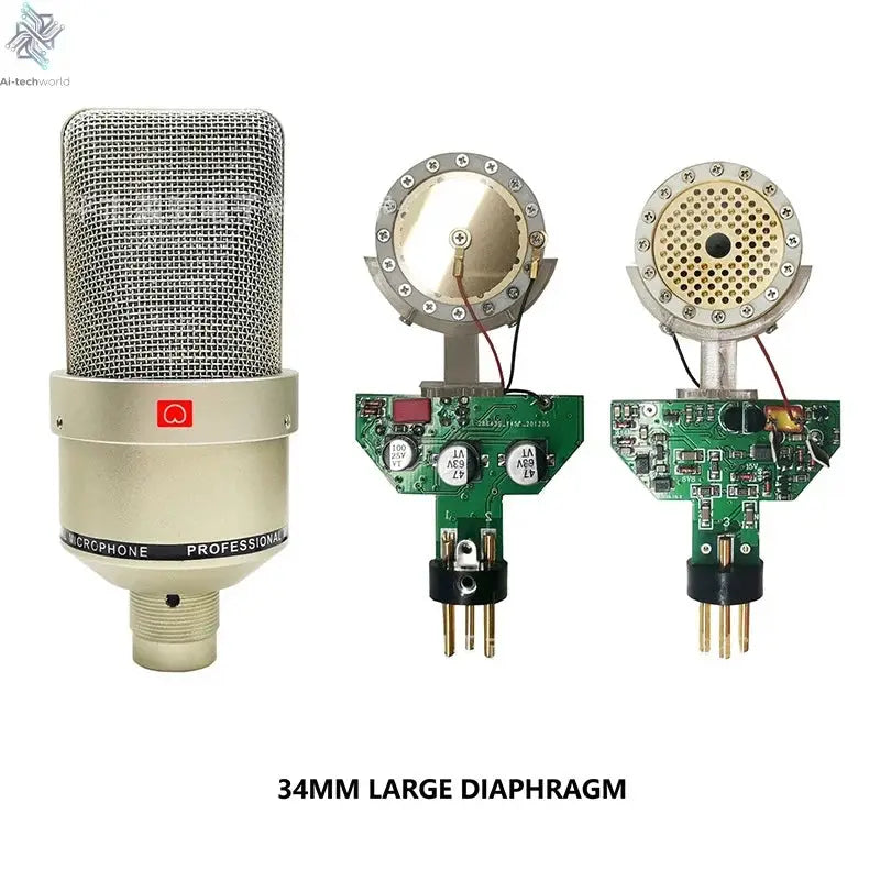 Professional Studio Condenser Microphone PC Computer Laptop Mic Singing Karaoke Streaming Wired Pro Microphn Mike Sound Mikrofon Ai-TechWorld 