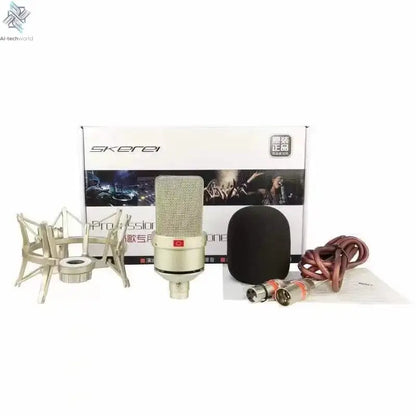 Professional Studio Condenser Microphone PC Computer Laptop Mic Singing Karaoke Streaming Wired Pro Microphn Mike Sound Mikrofon Ai-TechWorld 