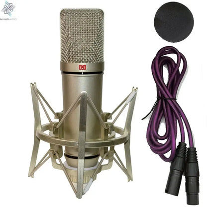 Professional Studio Condenser Microphone PC Computer Laptop Mic Singing Karaoke Streaming Wired Pro Microphn Mike Sound Mikrofon Ai-TechWorld 