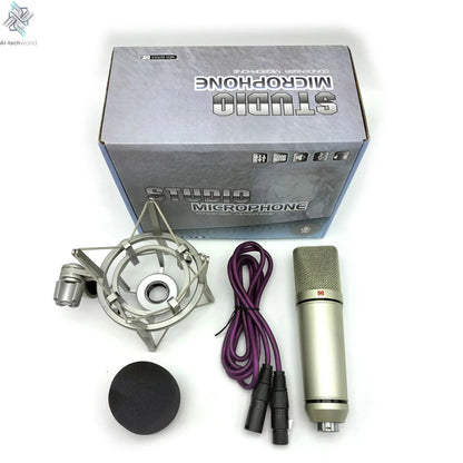 Professional Studio Condenser Microphone PC Computer Laptop Mic Singing Karaoke Streaming Wired Pro Microphn Mike Sound Mikrofon Ai-TechWorld 