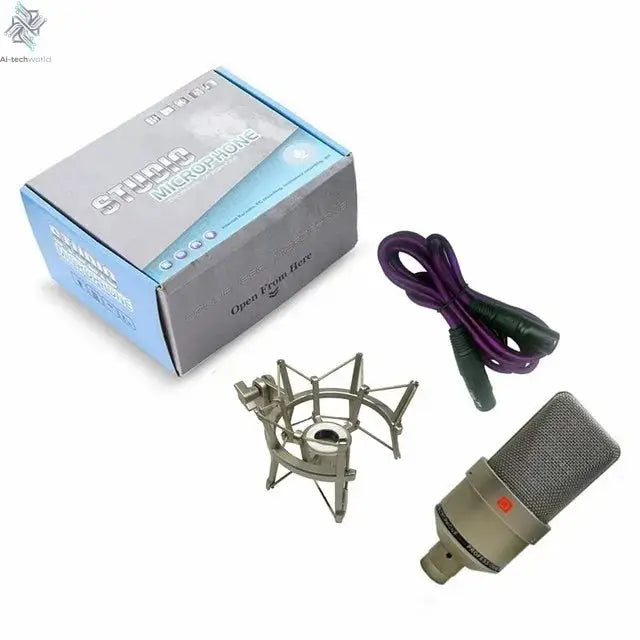 Professional Studio Condenser Microphone PC Computer Laptop Mic Singing Karaoke Streaming Wired Pro Microphn Mike Sound Mikrofon Ai-TechWorld 