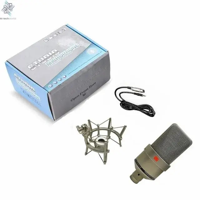Professional Studio Condenser Microphone PC Computer Laptop Mic Singing Karaoke Streaming Wired Pro Microphn Mike Sound Mikrofon Ai-TechWorld 