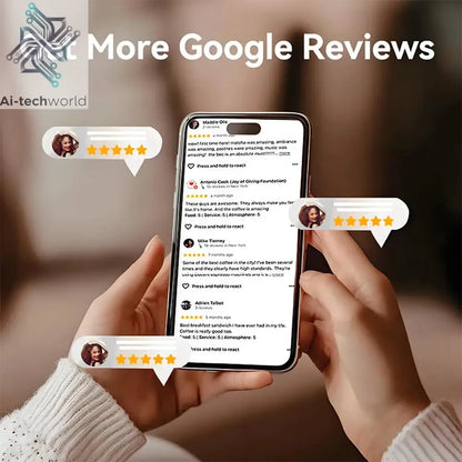 Programmable Glue Card Google 13.56Mhz Round Card NFC Ntg215 Google Review Display Round Patch Card Holder with Adhesive Backing Ai-TechWorld 
