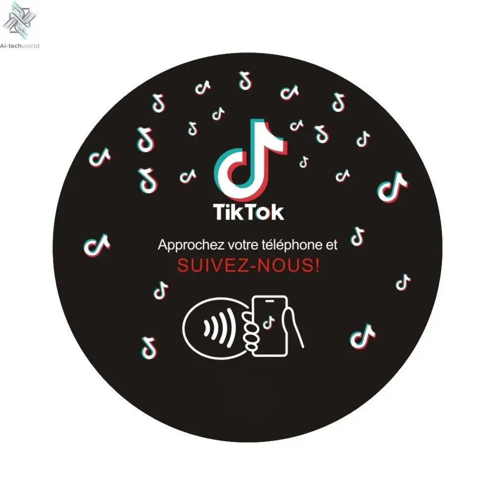 Programmable Glue Card Google 13.56Mhz Round Card NFC Ntg215 Google Review Display Round Patch Card Holder with Adhesive Backing Ai-TechWorld 