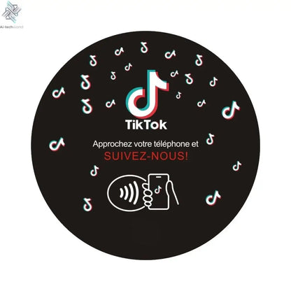 Programmable Glue Card Google 13.56Mhz Round Card NFC Ntg215 Google Review Display Round Patch Card Holder with Adhesive Backing Ai-TechWorld 