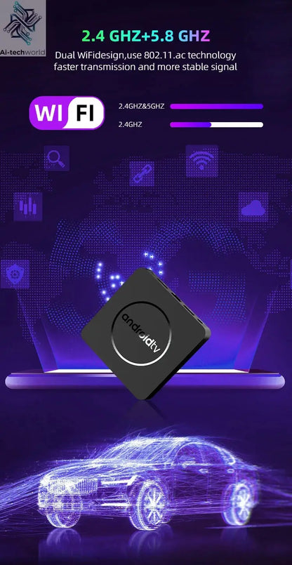Q10 Android14 8K HDR10+ Smart TV Box Allwinner H313 128G Dual Wifi BT5.0 Set Top Box Media Player with Google Voice Assistant Ai-TechWorld 