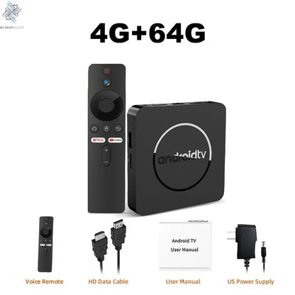 Q10 Android14 8K HDR10+ Smart TV Box Allwinner H313 128G Dual Wifi BT5.0 Set Top Box Media Player with Google Voice Assistant Ai-TechWorld 