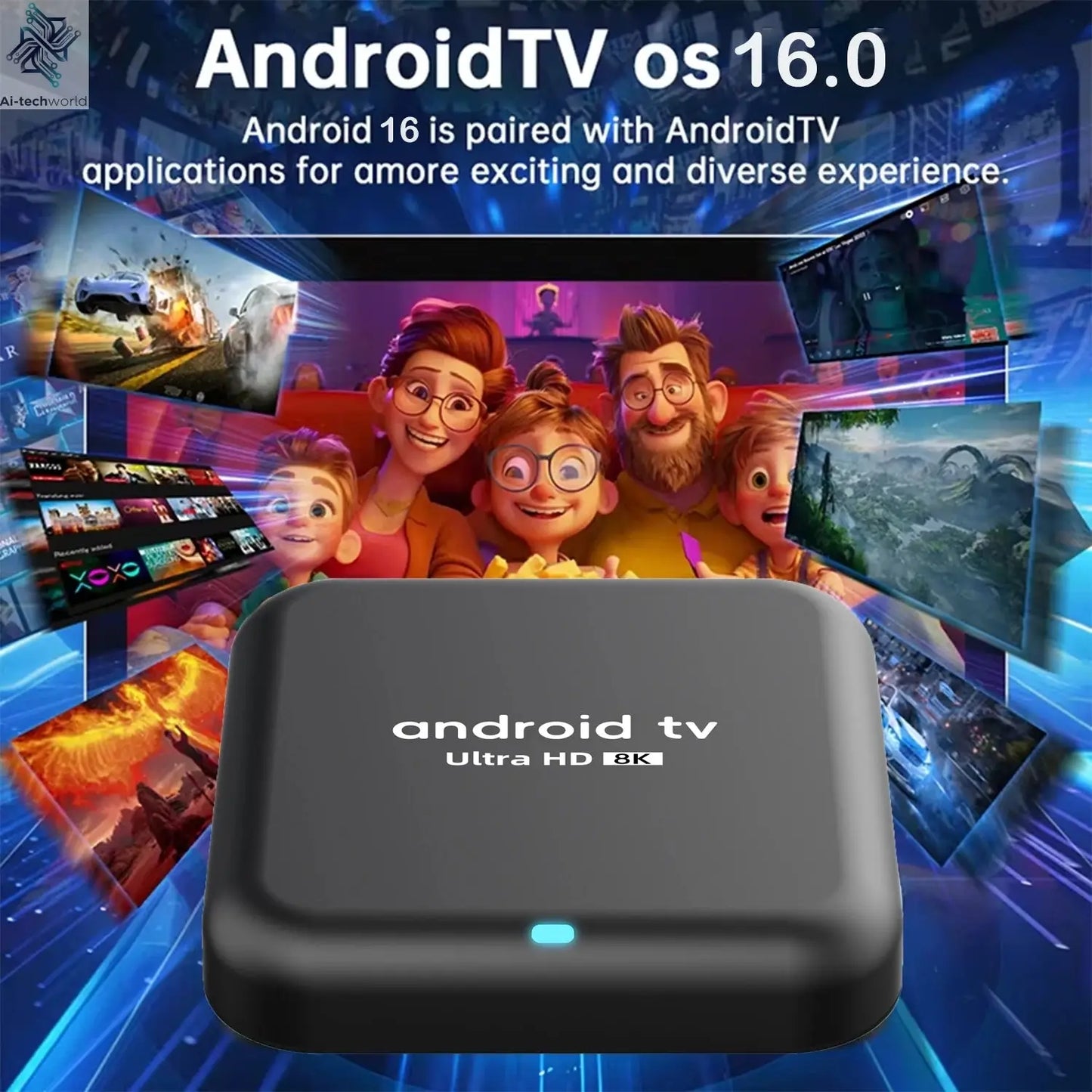 Q18 8K RK3518 Smart TV Box Android 16 Google Assistant BT6.0 Ram 4GB 8GB Rom 64GB 128GB 256GB Wifi 5G Media Player Set Top Box Ai-TechWorld 