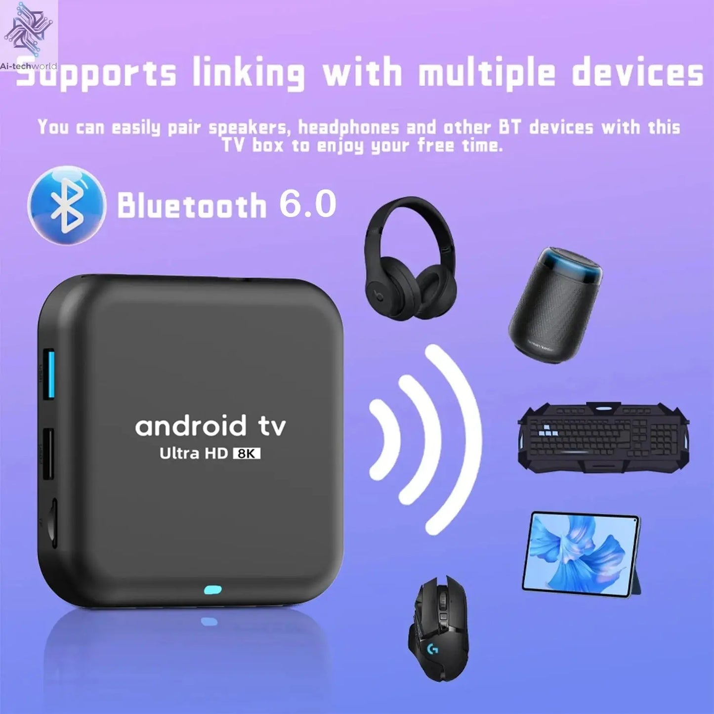 Q18 8K RK3518 Smart TV Box Android 16 Google Assistant BT6.0 Ram 4GB 8GB Rom 64GB 128GB 256GB Wifi 5G Media Player Set Top Box Ai-TechWorld 