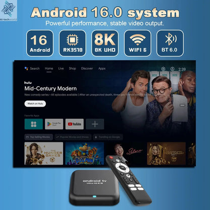 Q18 8K RK3518 Smart TV Box Android 16 Google Assistant BT6.0 Ram 4GB 8GB Rom 64GB 128GB 256GB Wifi 5G Media Player Set Top Box Ai-TechWorld 