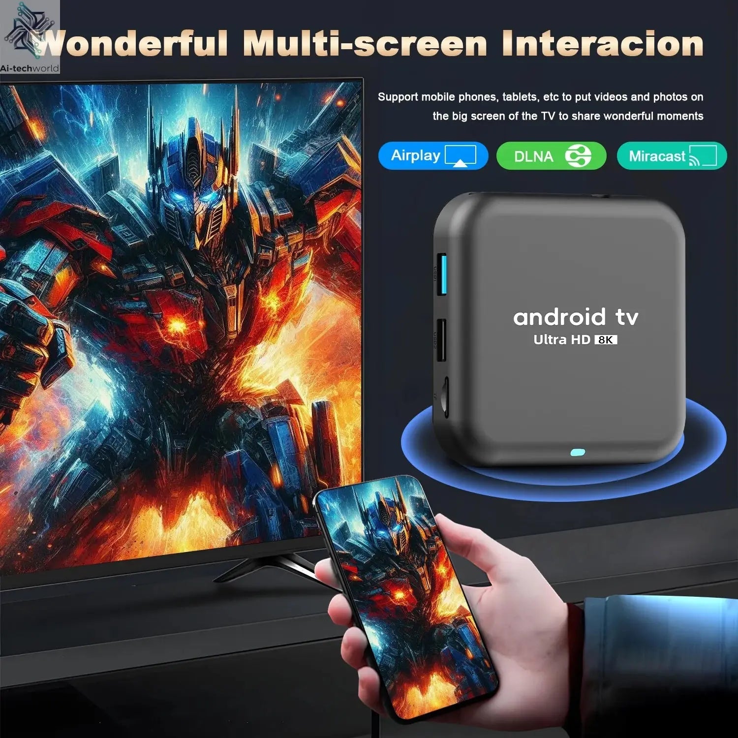 Q18 8K RK3518 Smart TV Box Android 16 Google Assistant BT6.0 Ram 4GB 8GB Rom 64GB 128GB 256GB Wifi 5G Media Player Set Top Box Ai-TechWorld 