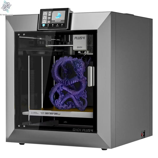 QIDI Plus 4 3D Printer, 600mm/s High-Speed 3D Printer withFull-auto Calibrati, Independent Dual Z-axis Motors, 55℃ Chamber Heat Ai-TechWorld