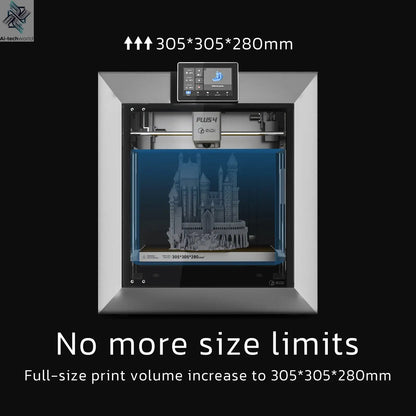 QIDI Plus 4 3D Printer, 600mm/s High-Speed 3D Printer withFull-auto Calibrati, Independent Dual Z-axis Motors, 55℃ Chamber Heat Ai-TechWorld