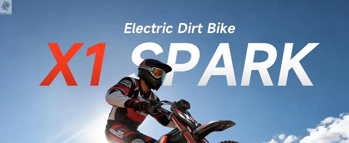 QRONGE X1 Spark Electric Dirt Bike 4500W Peak Motor 60V 28.8AH Electric Motorcycle 60 Miles Range 14/12" Fat Tire Snow E-bike ﻿ - Ai-TechWorld