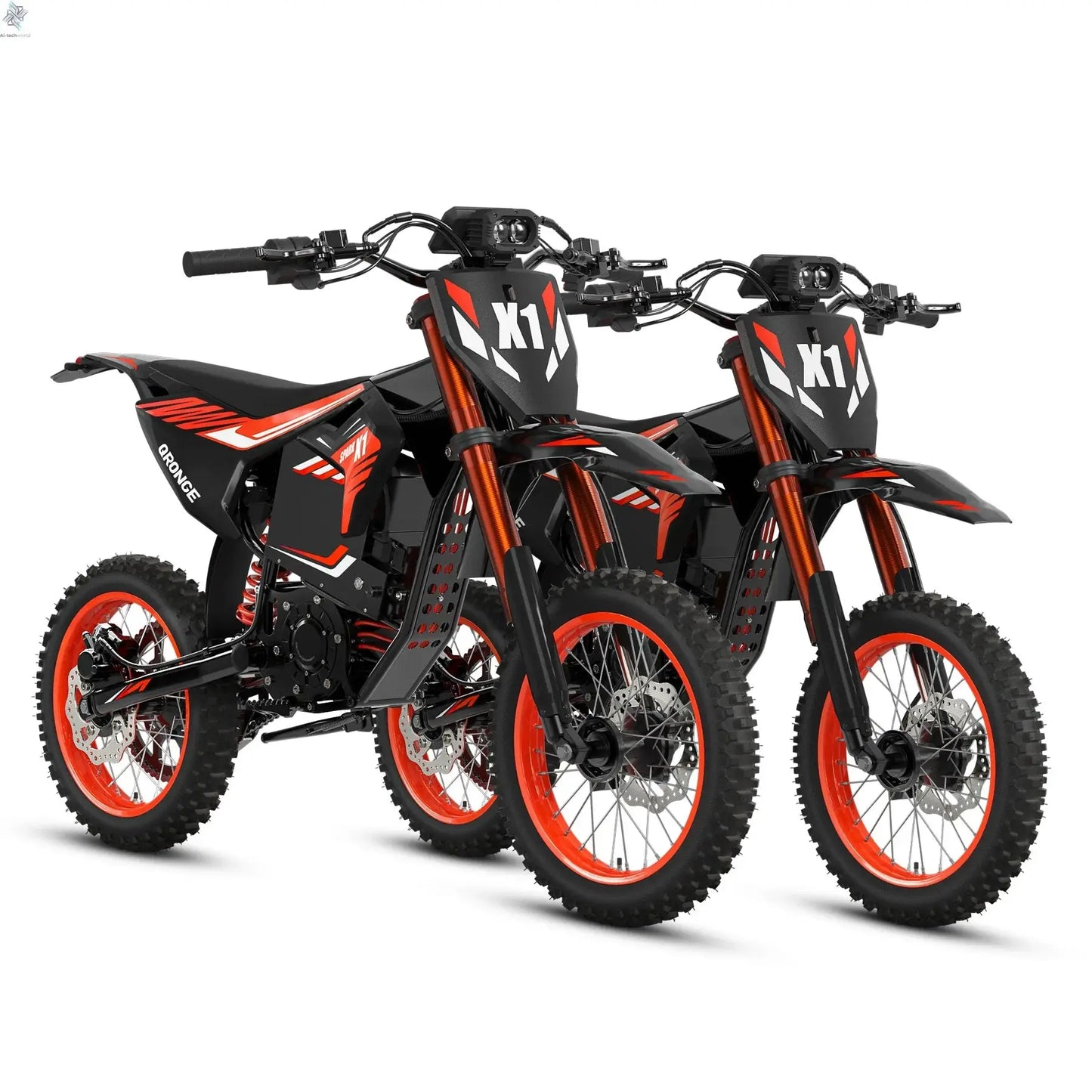 QRONGE X1 Spark Electric Dirt Bike 4500W Peak Motor 60V 28.8AH Electric Motorcycle 60 Miles Range 14/12" Fat Tire Snow E-bike ﻿ - Ai-TechWorld