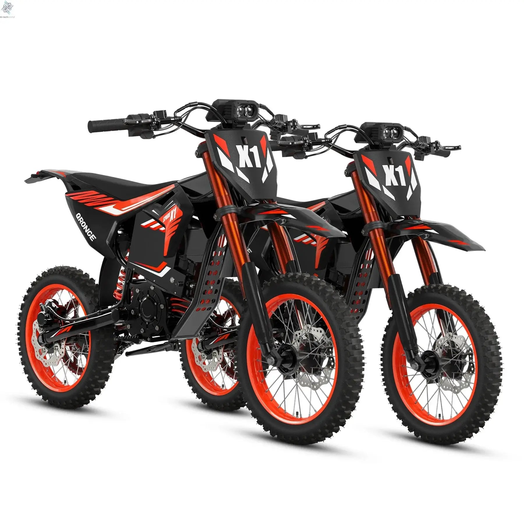 QRONGE X1 Spark Electric Dirt Bike 4500W Peak Motor 60V 28.8AH Electric Motorcycle 60 Miles Range 14/12" Fat Tire Snow E-bike ﻿ - Ai-TechWorld